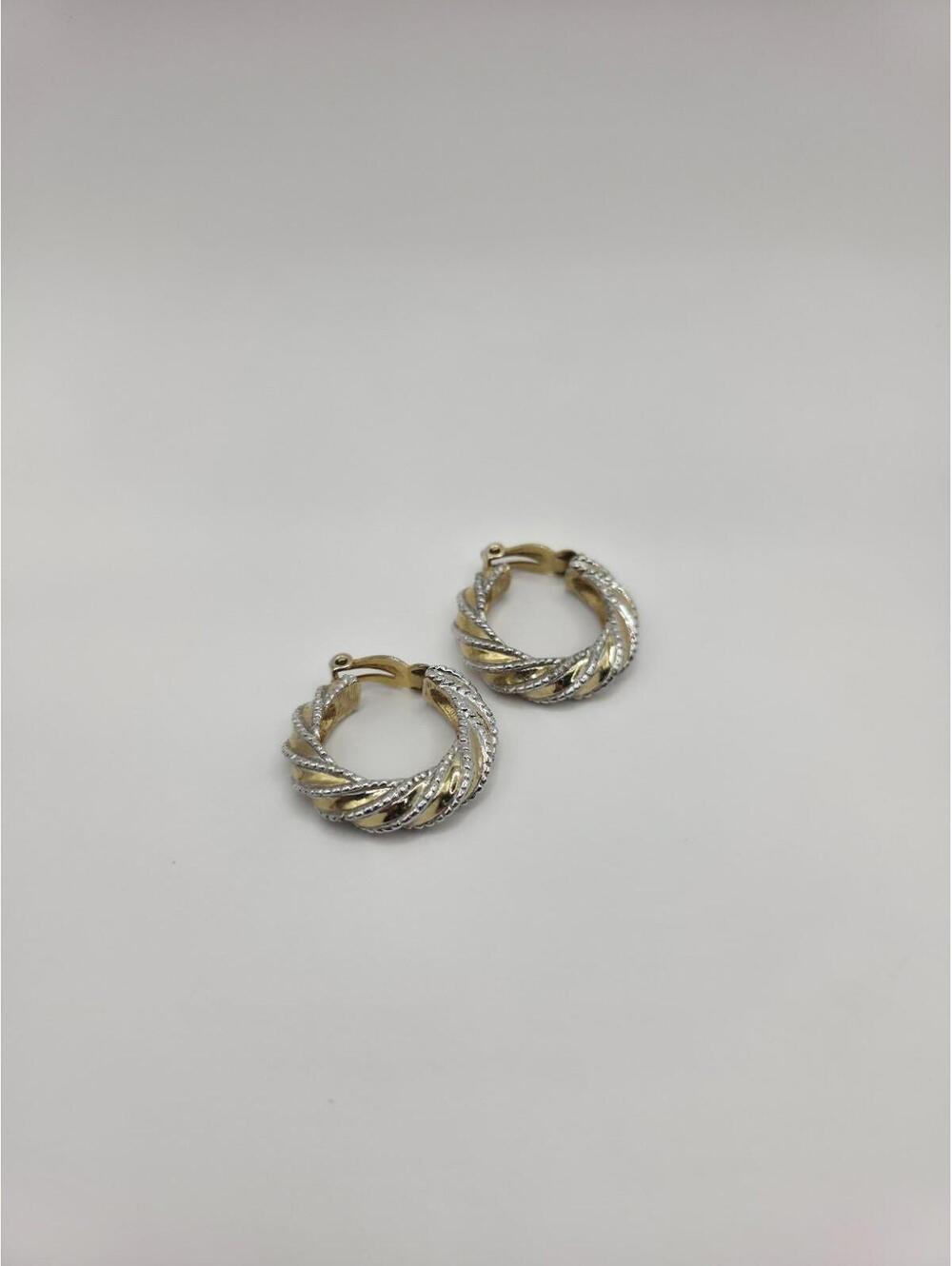 Vintage Signed Jomaz Joseph Mazer Classic Gold And Silver Tone Clip On Earrings - Picture 3 of 9